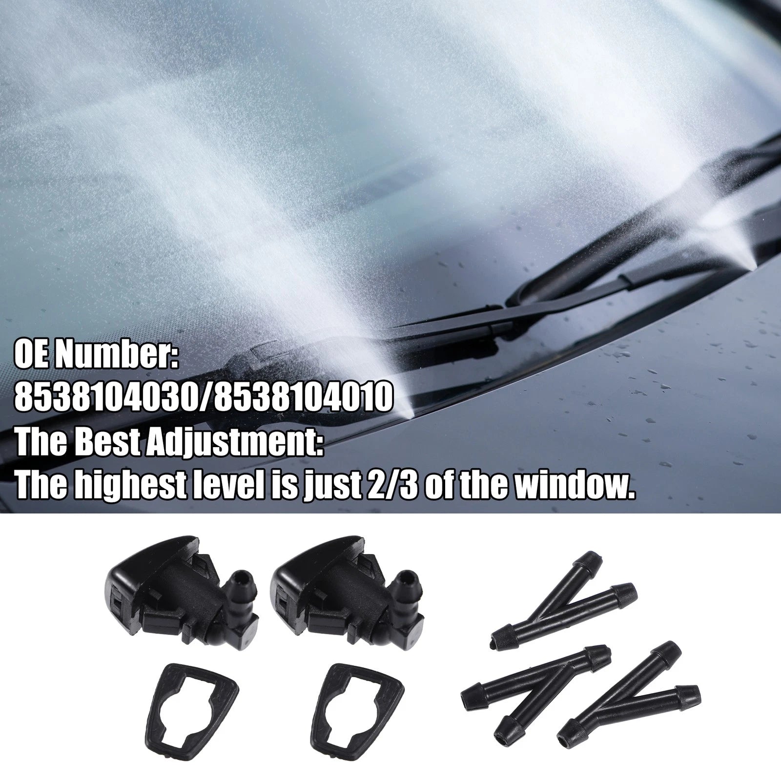 Set of 2 Windshield Washer Nozzles for Toyota Tacoma (2005–2023) No.8538104030