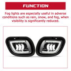 Set of 2 LED Projector Fog Lights Chrome for Freightliner Cascadia (2008–2017)