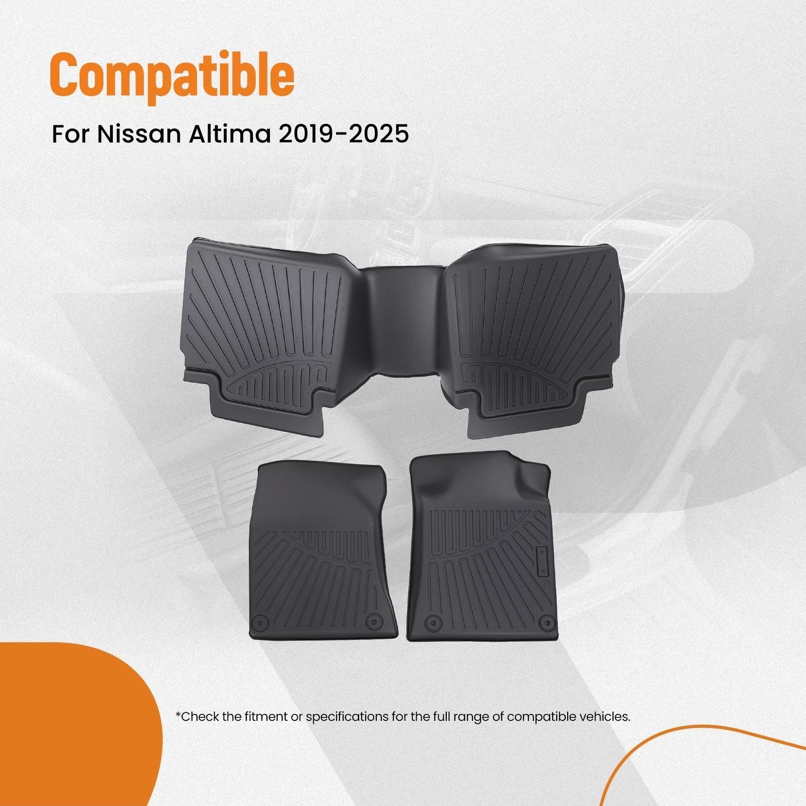 Black TPE Floor Mats Liner for Nissan Altima (2019–2025)