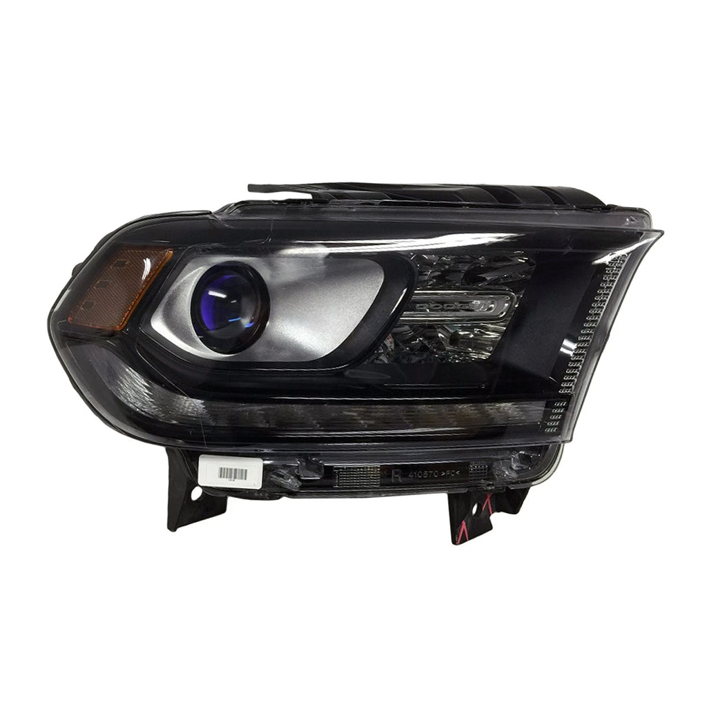 Black Passenger Halogen Headlight Assembly w/LED Daytime Running Lamp w/o Logo