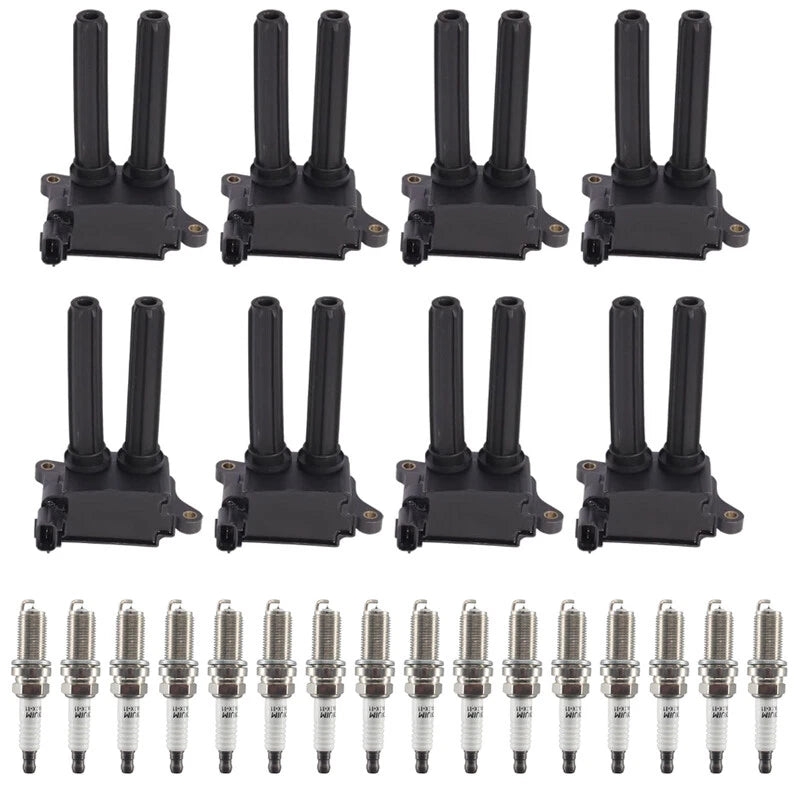 8 Ignition Coils + 16 Iridium Spark Plugs for Dodge Jeep Chrysler 300 Ram (2009–2019)