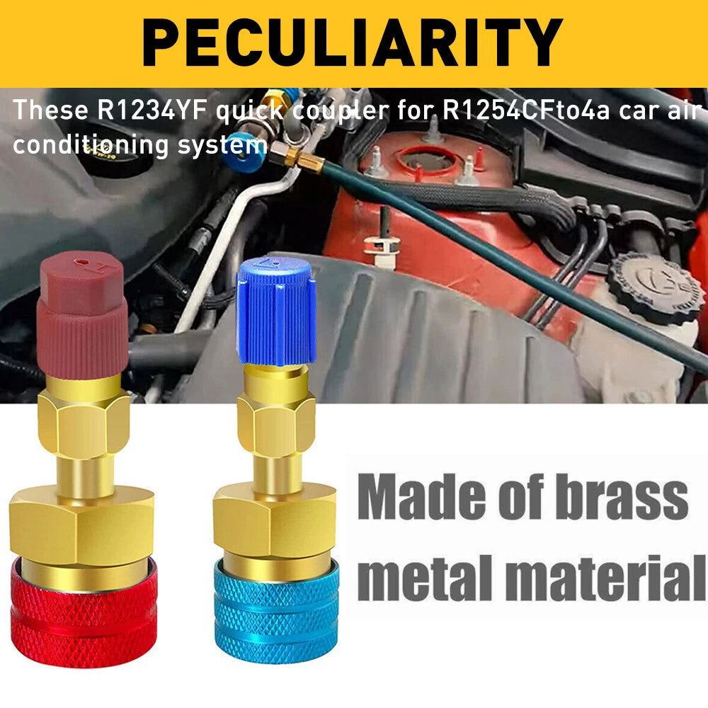 2X Quick Adapter Connector Couplers for Auto A/C Gauge Set