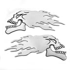 Pair 3D Gel Skull Decals for Motorbike Motorcycle (L+R)