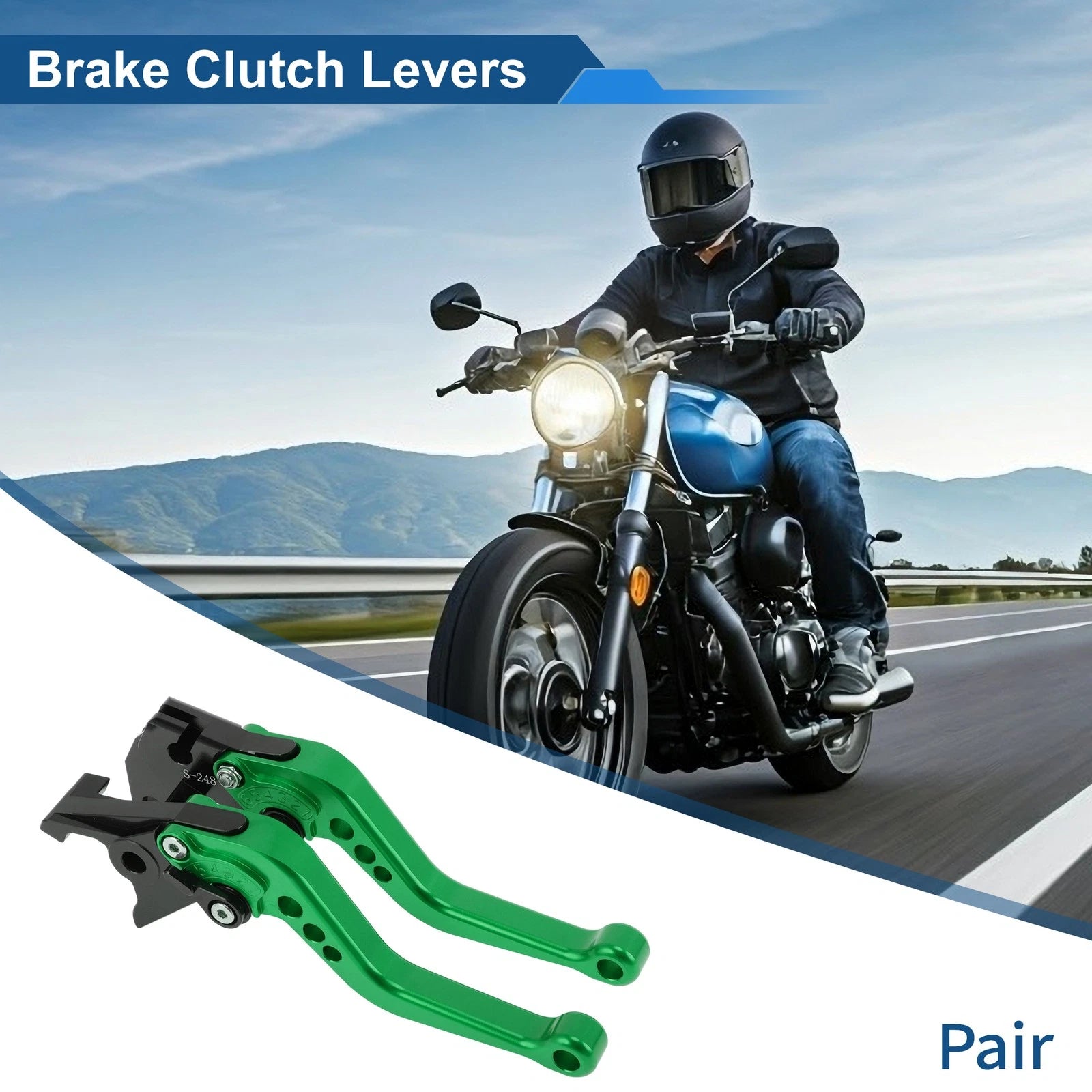 Adjustable Short Brake Clutch Levers for Suzuki GSR750/GSX-S750 (2011–2021) Green