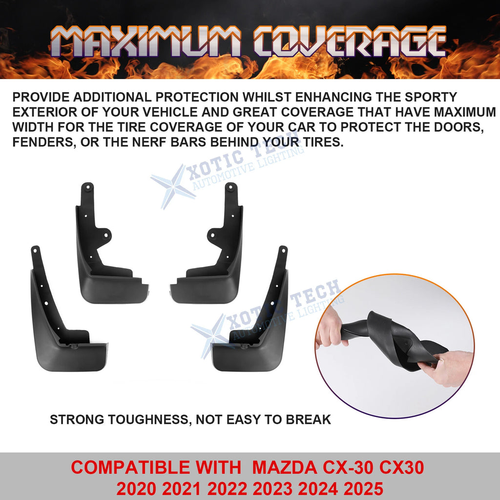 Mud Flaps Splash Guards for Mazda CX-30 (2020-2024) (Set of 4)