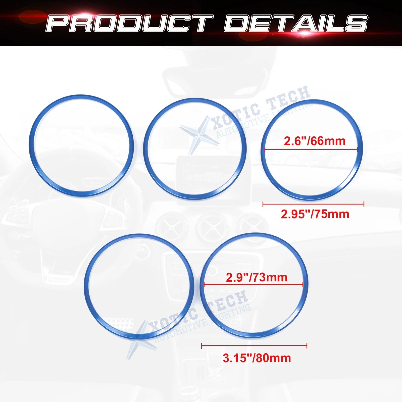 AC Air Outlet Vent Front Side Rings Trim for Mercedes-Benz A B CLA GLA (2013-2019)