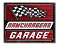 Tin Metal Sign for RamChargers Garage (12.5 x 16) #2798