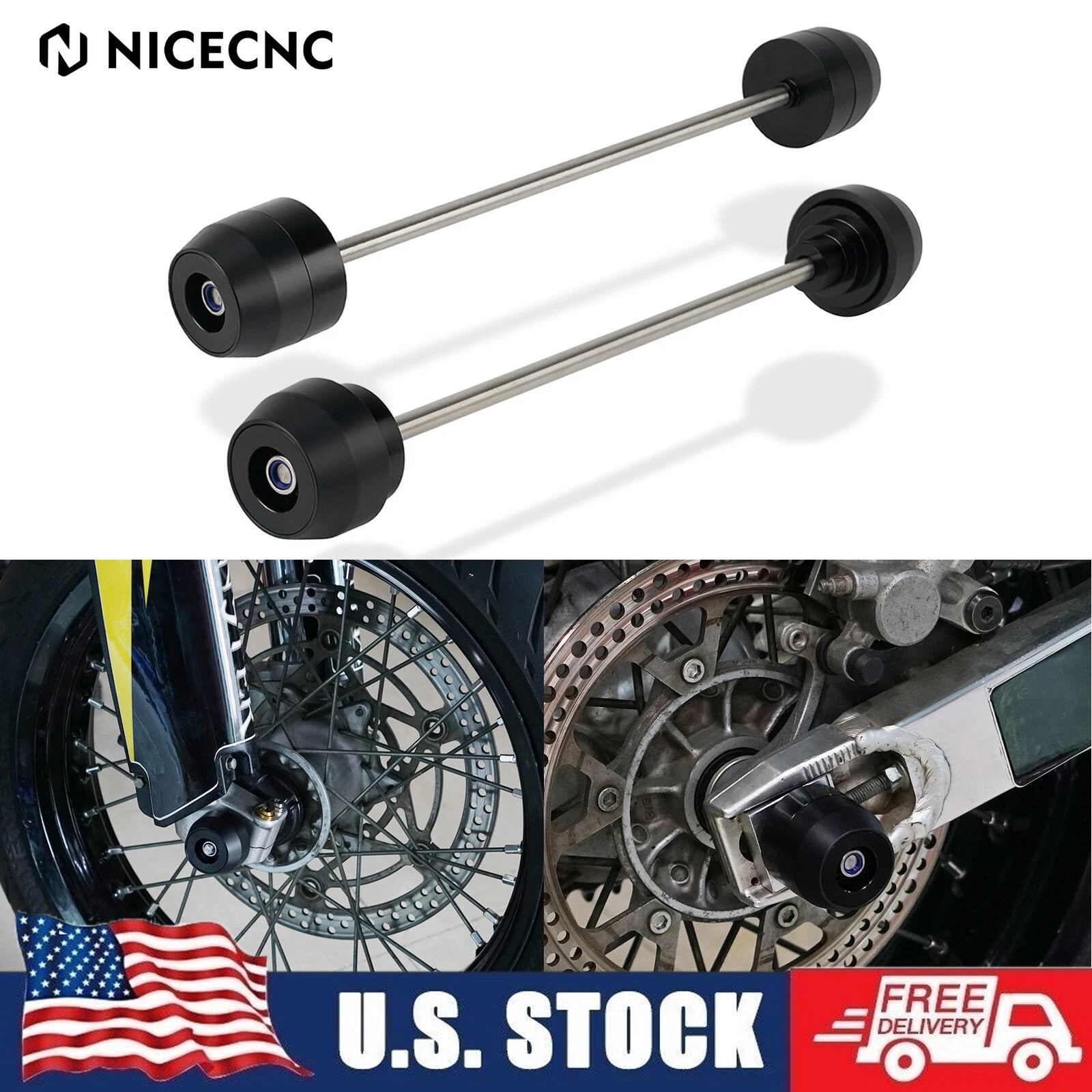 Axle Sliders Crash Protector for Suzuki DRZ 400/400E/400S/400SM (2000–2024)