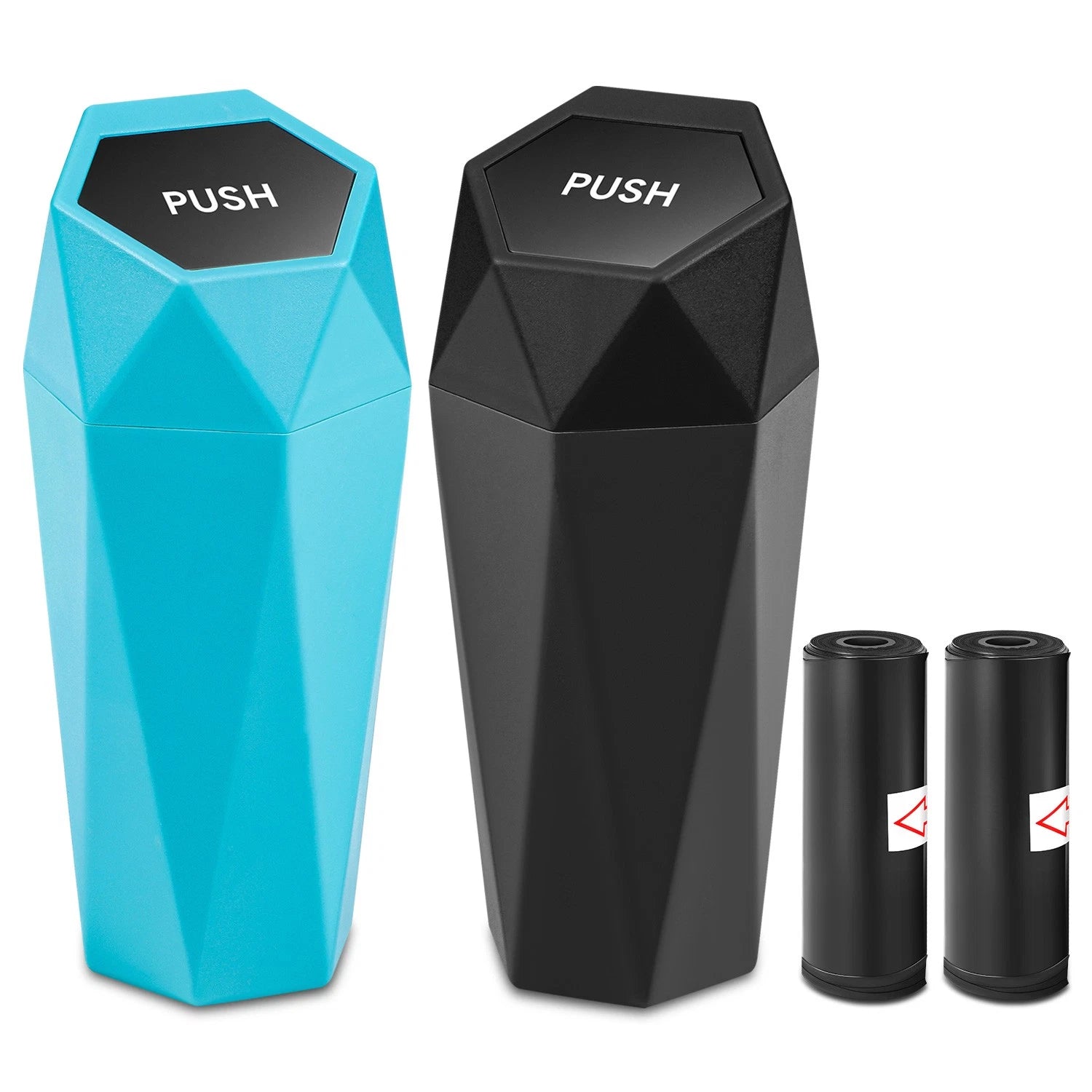Trash Can Set of 2 for Sky Blue & Matte Black (3.5")