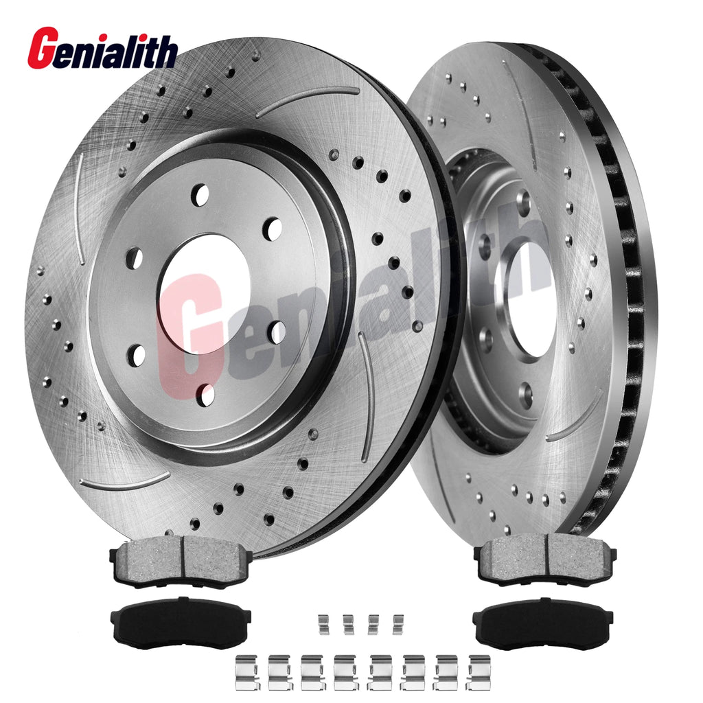 Rear Disc Brake Rotors & Ceramic Brake Pads Kit for Toyota 4Runner Sequoia (2010–2023)