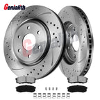 Rear Disc Brake Rotors & Ceramic Brake Pads Kit for Toyota 4Runner Sequoia (2010–2023)