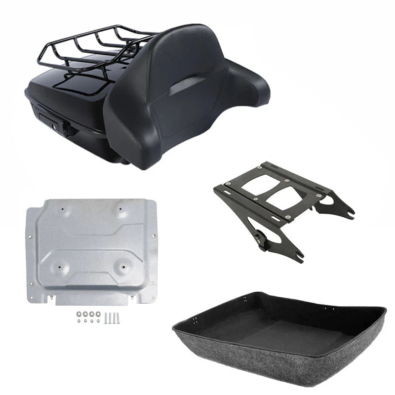 Chopped Trunk Backrest Pad Mount Rack Plate for Harley Touring FLTRX (2014–2026)