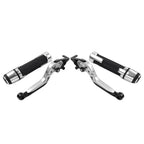Silver Extendable Brake Clutch Levers Grip Set for Kawasaki ZX10R (2016-2023)