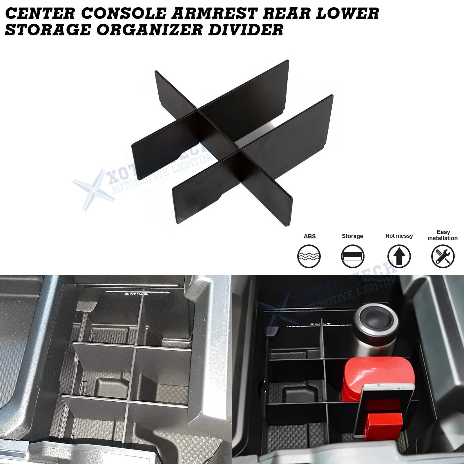 Rear Lower Center Console Divider for Dodge RAM 1500 2019–2026