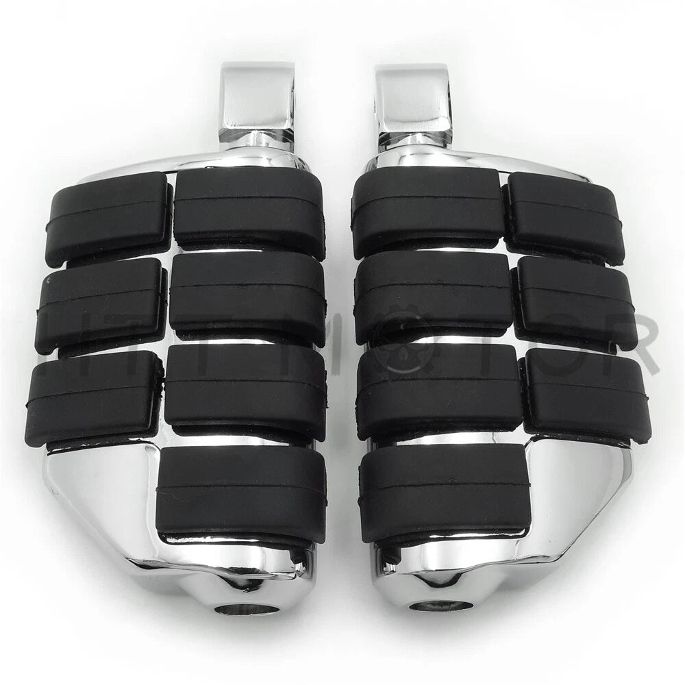 Chrome Dually Footpegs for Harley Softail Fat Boy FLFB, Fat Bob FXF (2018–2023)