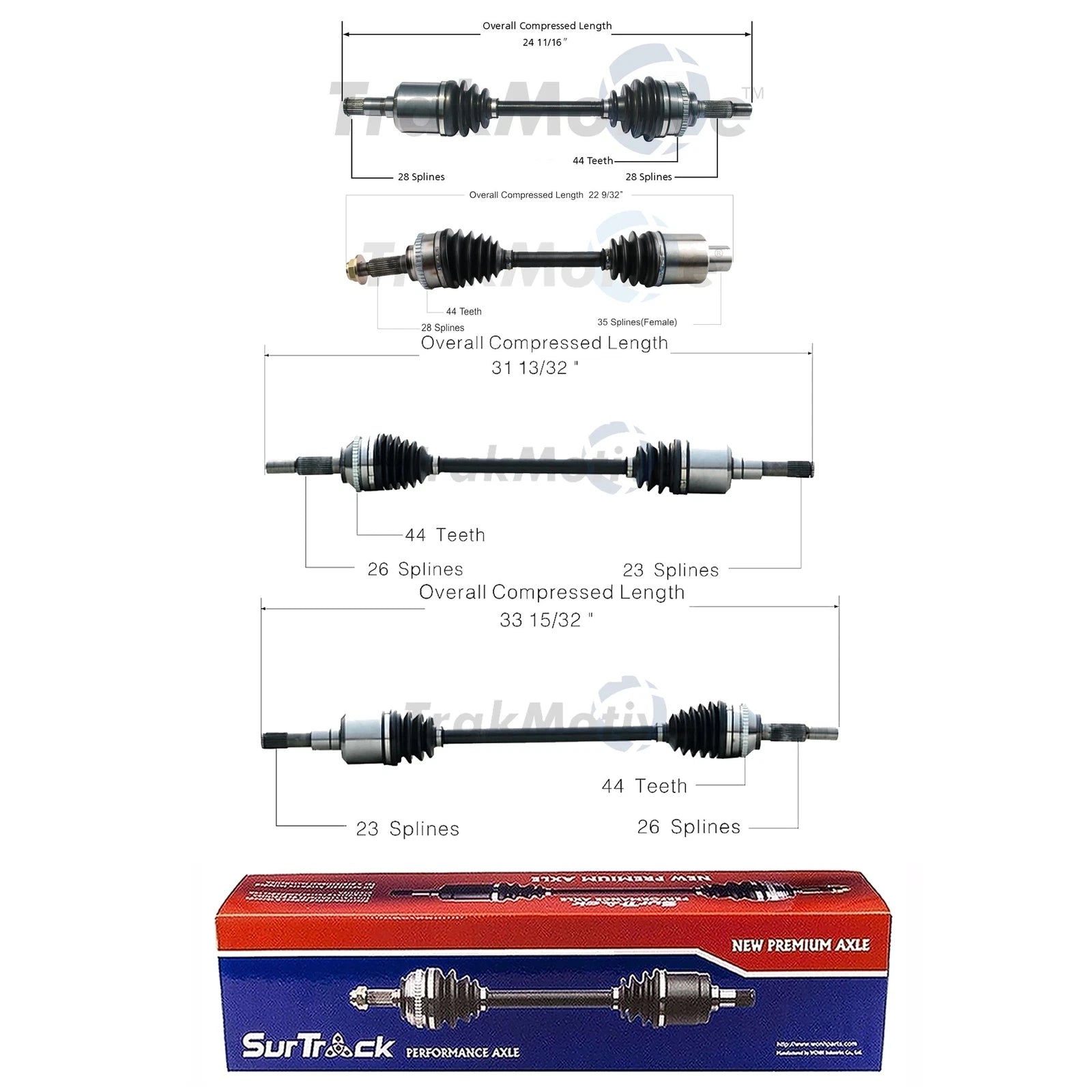 Set of 2 CV Axle Shafts for Ford Escape, Mazda Tribute (2001–2012)