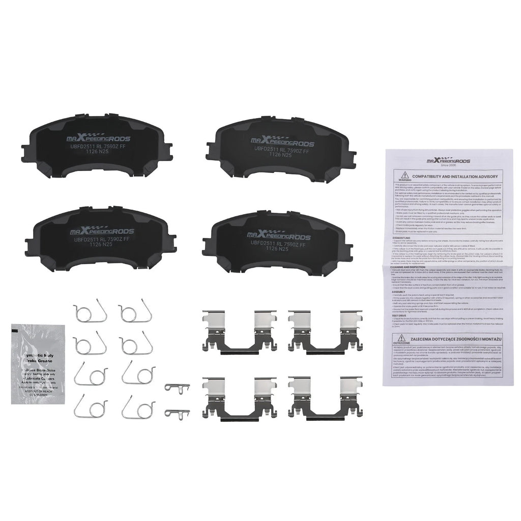 Set of 4 Front Ceramic Brake Pads for Nissan Rogue Sport/Qashqai (2017–2022)
