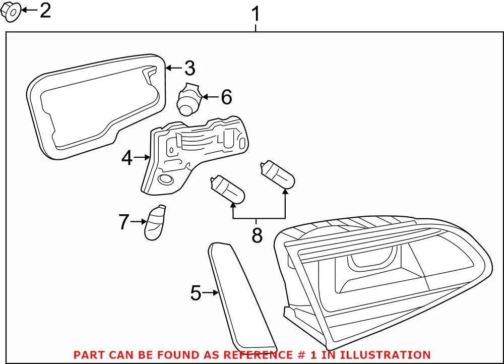 Left Back Up Light Assembly 5GM945093B for VW Audi