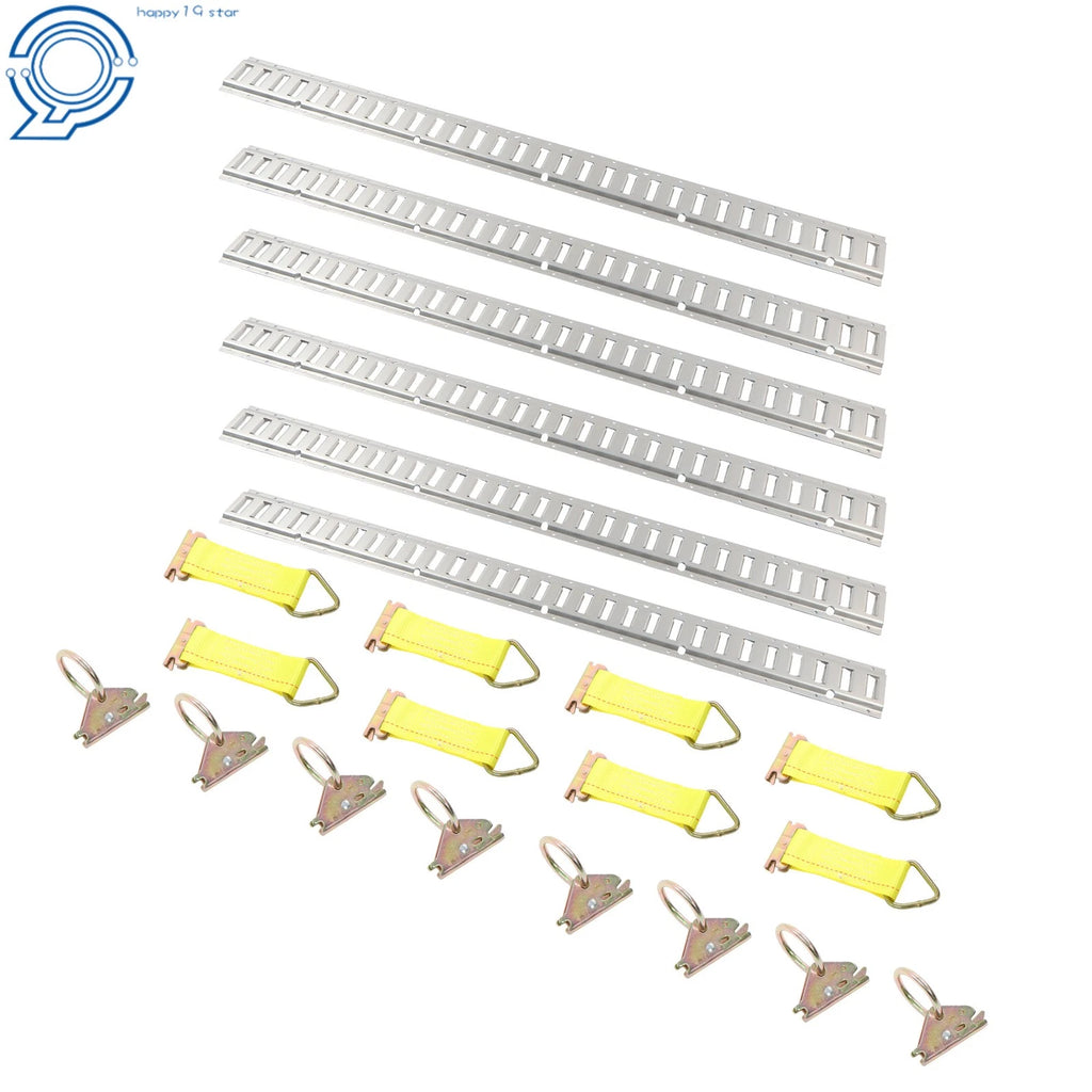 Set of 8 E-Track Tie Down D Rings for Steel E-Track Rails (5')
