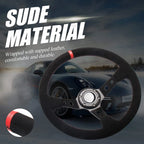 14" Racing Suede Leather Steering Wheel for Universal Vehicles (350mm)