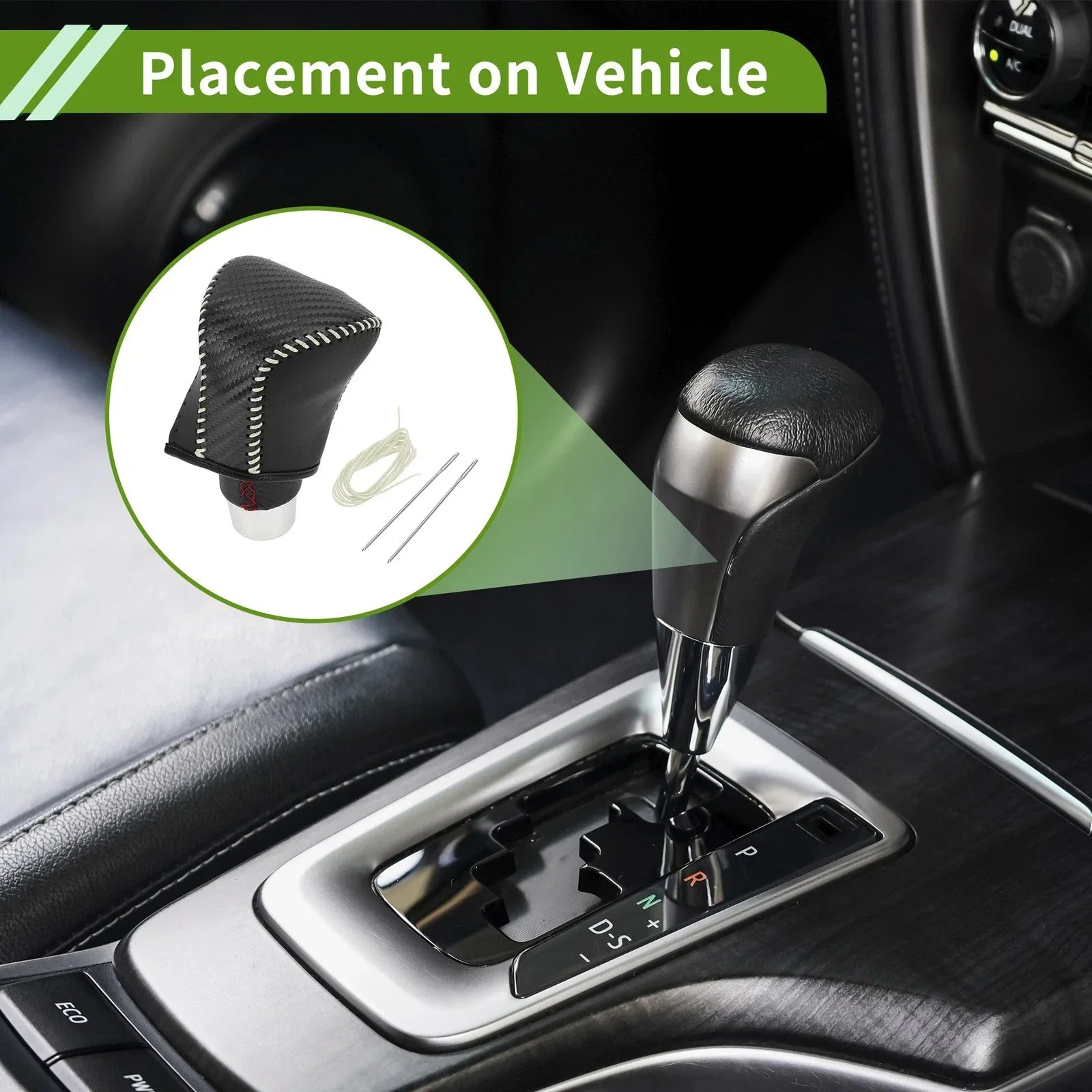Gear Shift Knob Cover for Lexus ES300h 2018-2023 Black Carbon Fiber