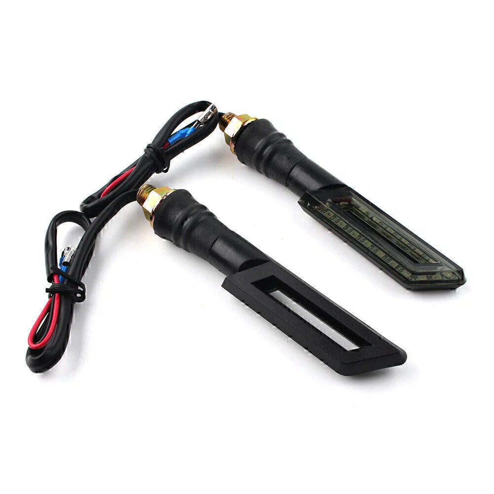 Amber LED Turn Signal Lights for Universal Motorcycle - 12V
