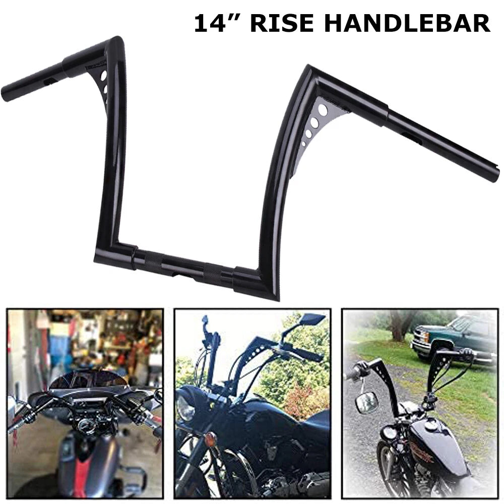 14" Ape Hangers Handlebar for Harley Sportster Softail Dyna FLST Suzuki (1-1/4")