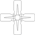 4 Blade Cooling Fan for International 400 450 M Super M Super MTA (1950–1970) 353727R92
