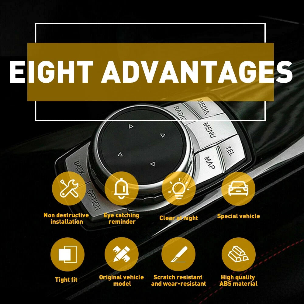 Chrome Multi-Media Button Cover Trim for BMW 3 4 5 6 X5 X6 Series