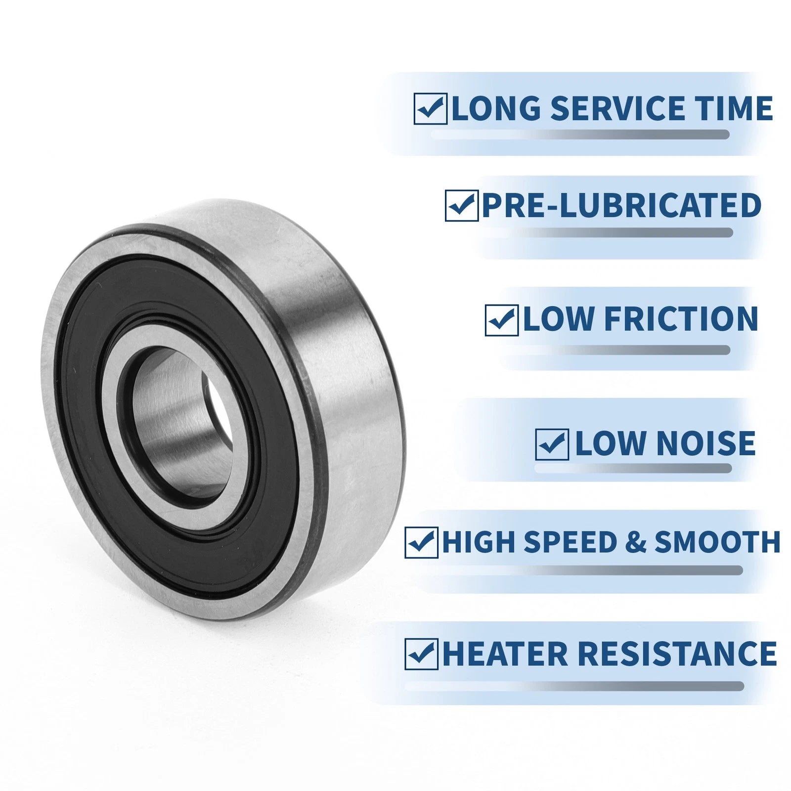 Deep Groove Ball Bearing 6201VV for Scooter Skateboard (12x32x10mm)