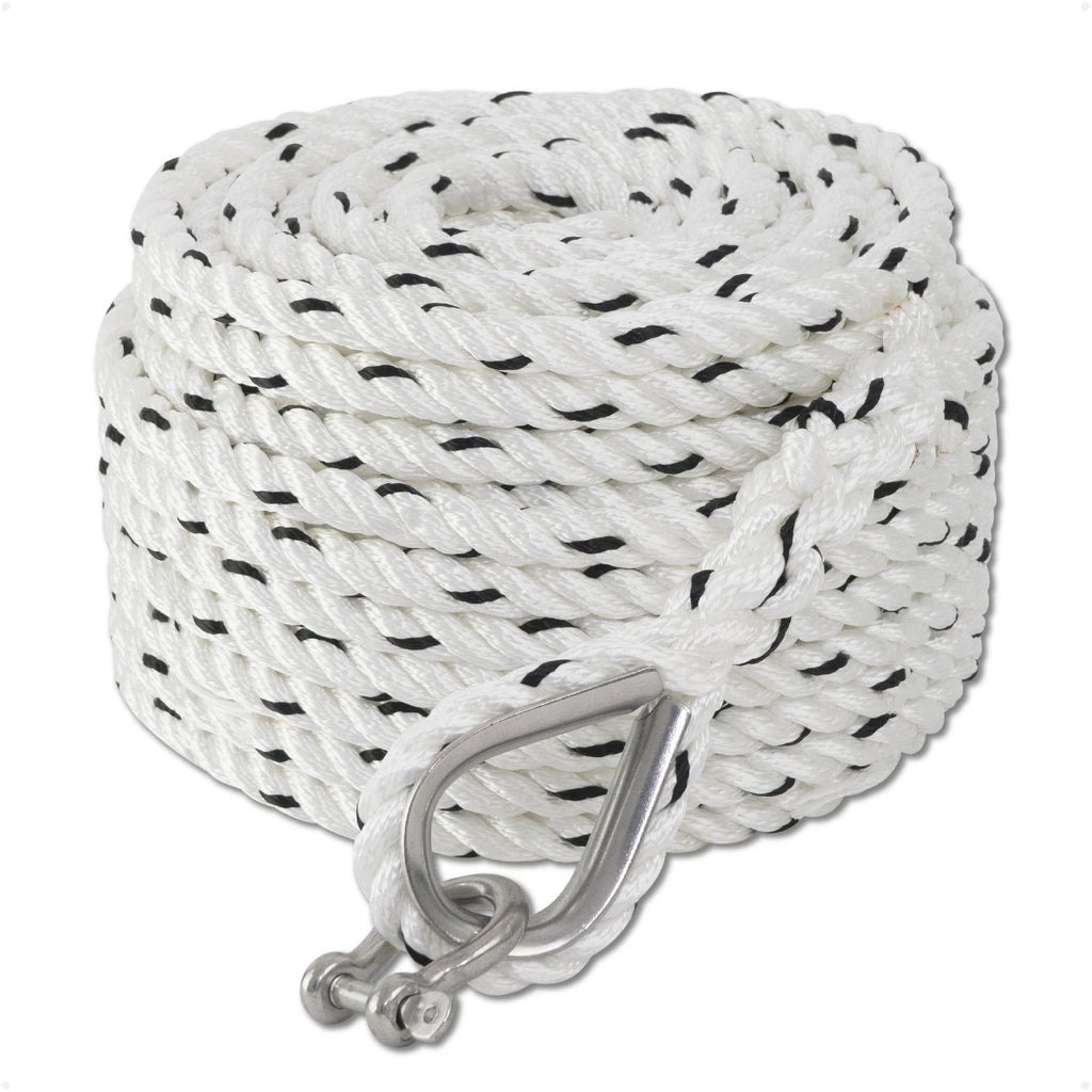 3/8 inch Rope Line 100 ft with Thimble & Shackle for Automotive Use