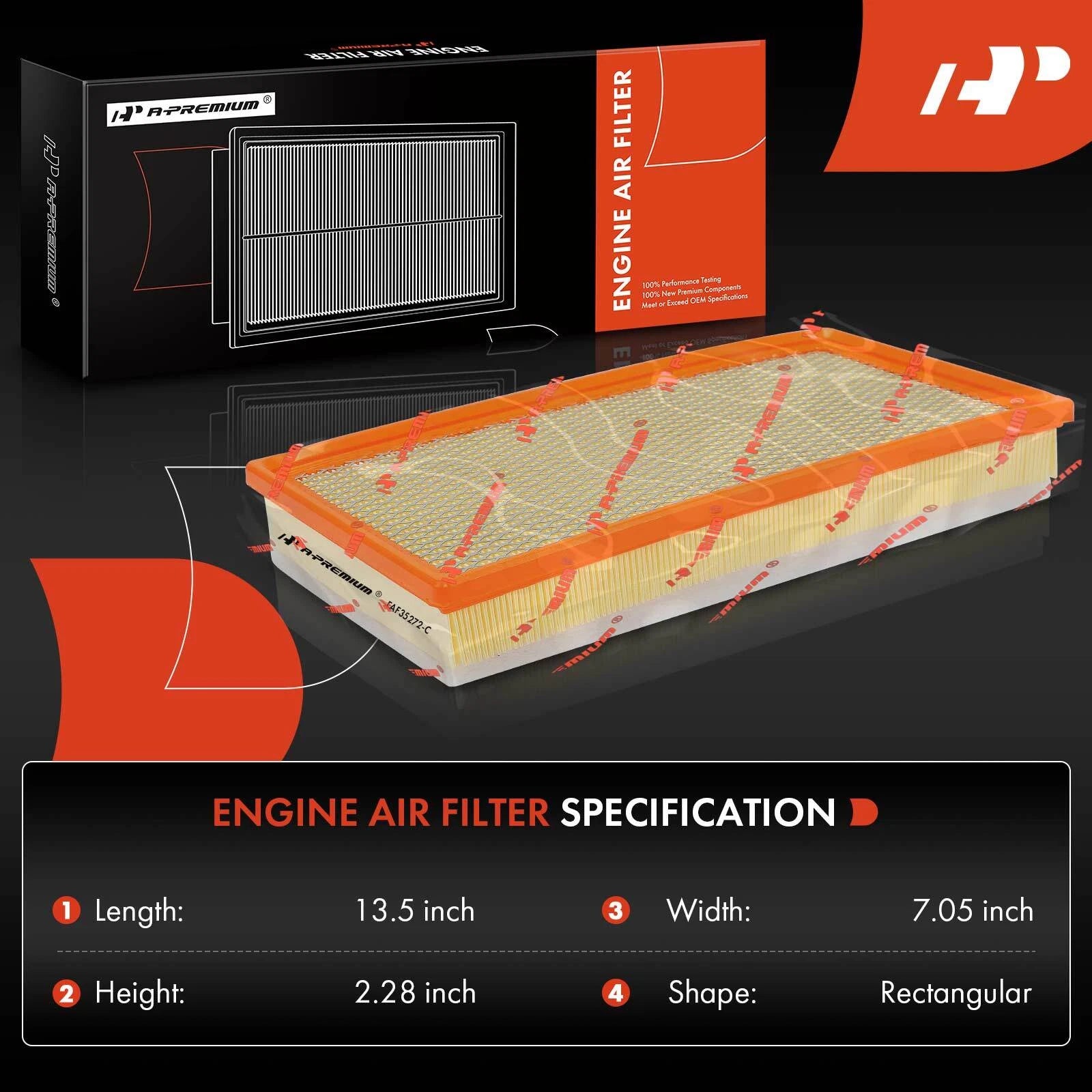 2X Engine Air Filter for Ford F-250 F-350 F-450 F-550 Super Duty (1999)
