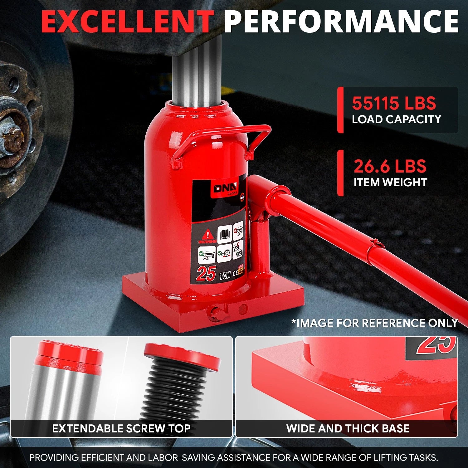 25 Ton Steel Hydraulic Bottle Jack for Car Repair