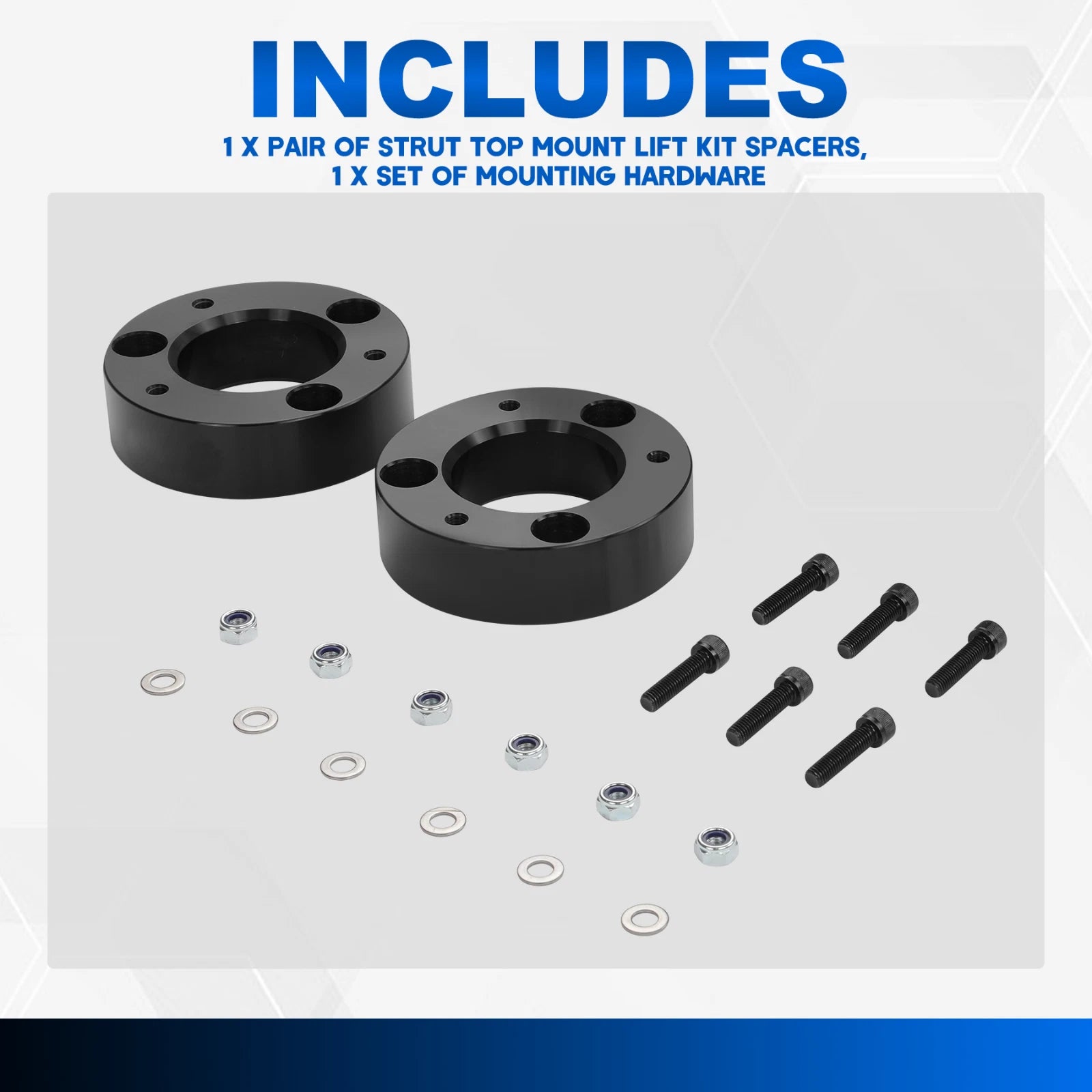 2X 2.5" Strut Top Mount Lift Kit Spacers for Ford F-150 (2004–2024)
