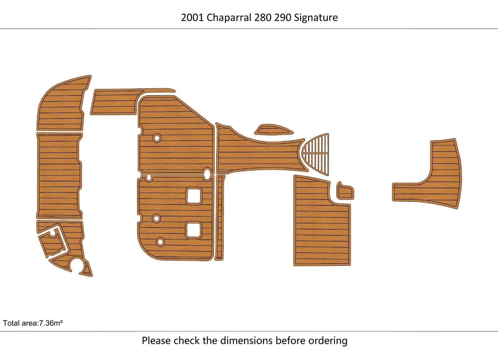 EVA Pad Foam Teak Deck Floor for Chaparral 290 Signature (2001)