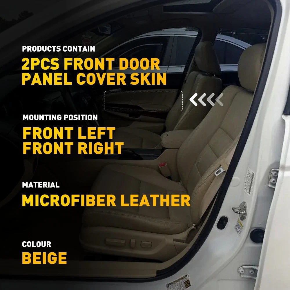 Leather Front Door Panel Covers for Honda Accord (2008â2012) Beige Tan