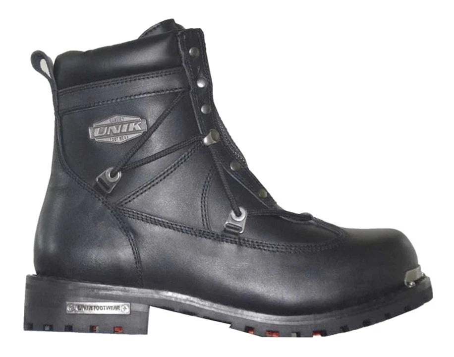 Men's Premium Leather Short Motorcycle Boots for Unik Just for Bikers (10006-M)