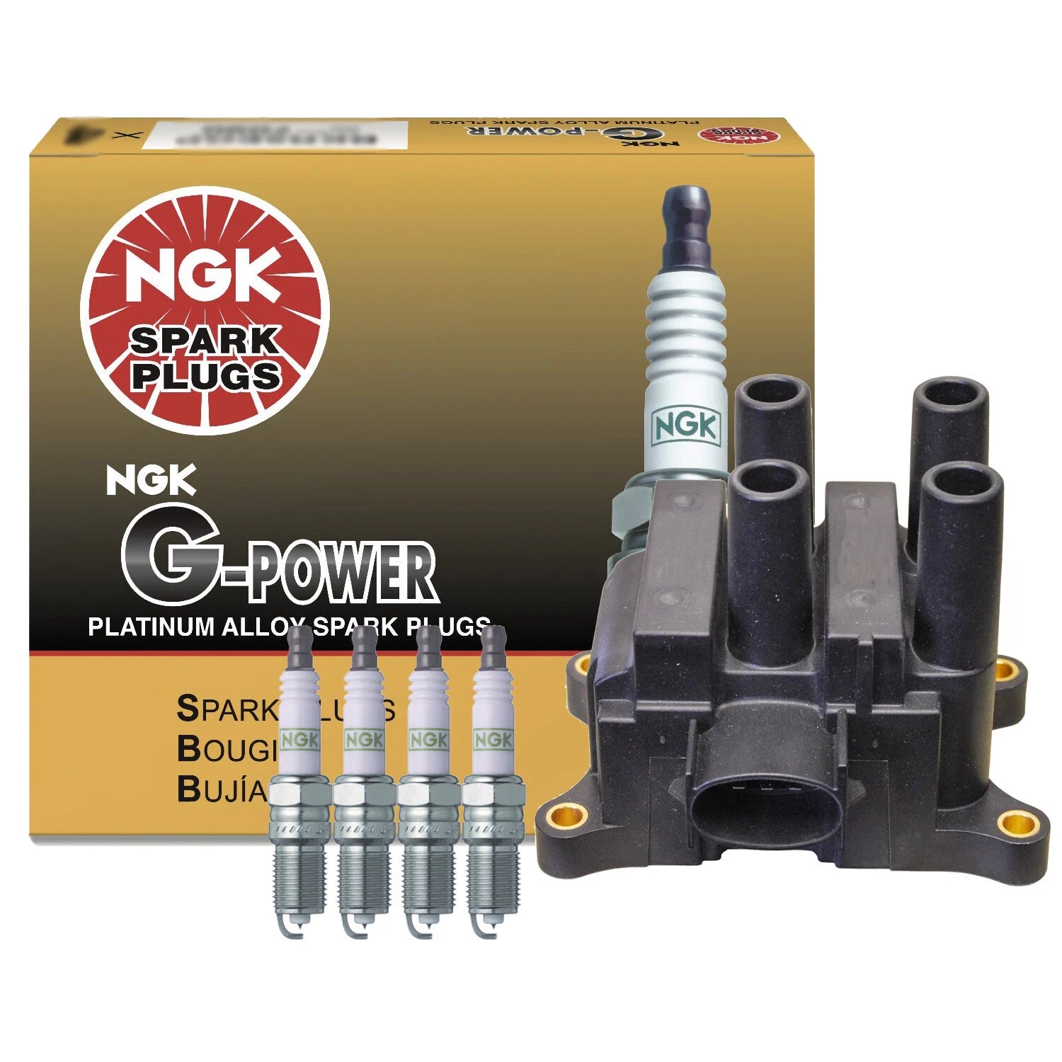 Set of 4 Denso COP Ignition Coils & NGK G-Power Spark Plugs for Ranger 2.3L