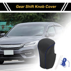 1 Pc Gear Shift Knob Cover for Honda Accord (2008–2012) Black Blue Faux Leather