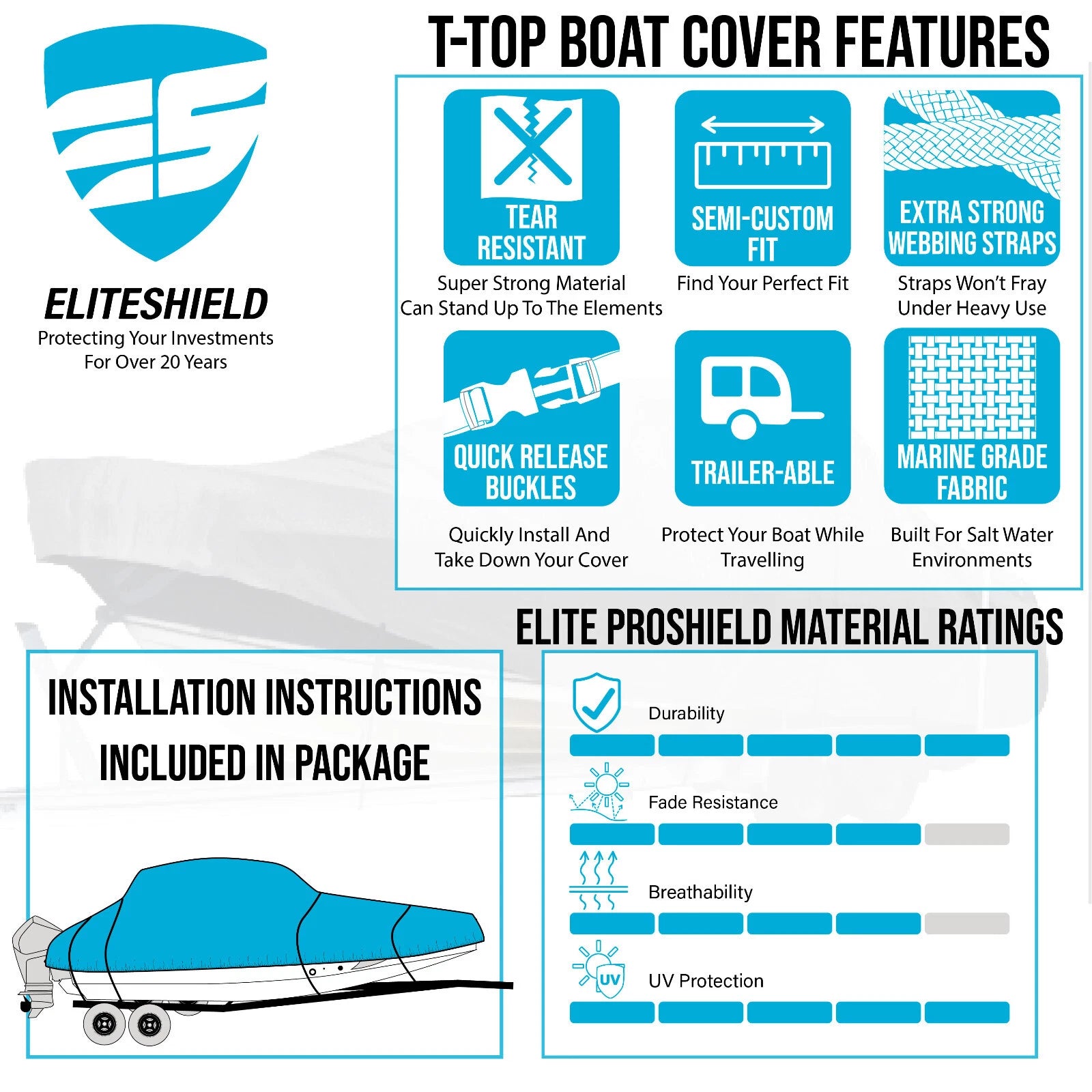 Fishing Boat Cover for Pro-line 32 Express Walk Around (Dry-Tech)