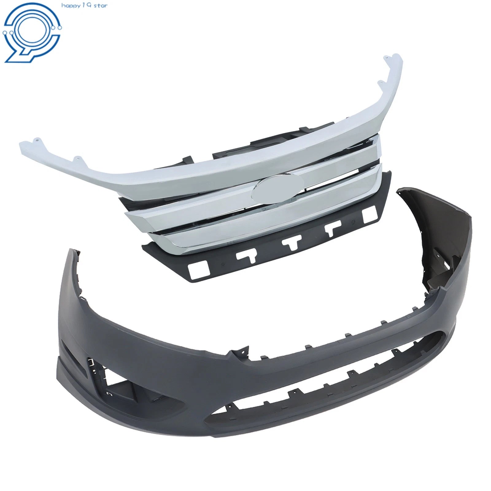 Front Bumper Cover & Chrome Grille for Ford Fusion (2010-2012)