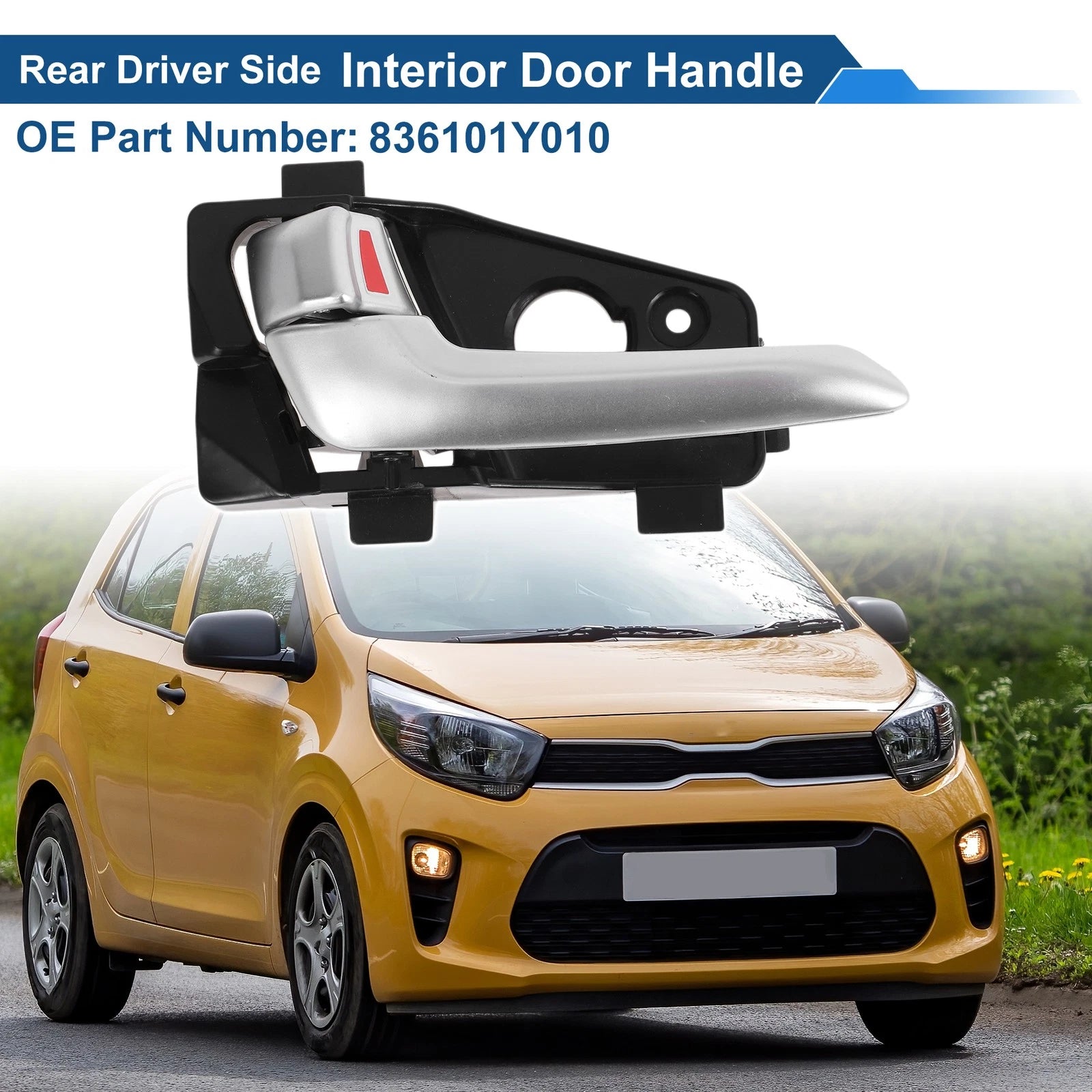 Rear Left Passenger Side Interior Door Handle for Kia Picanto (2011–2023) No. 836101Y010