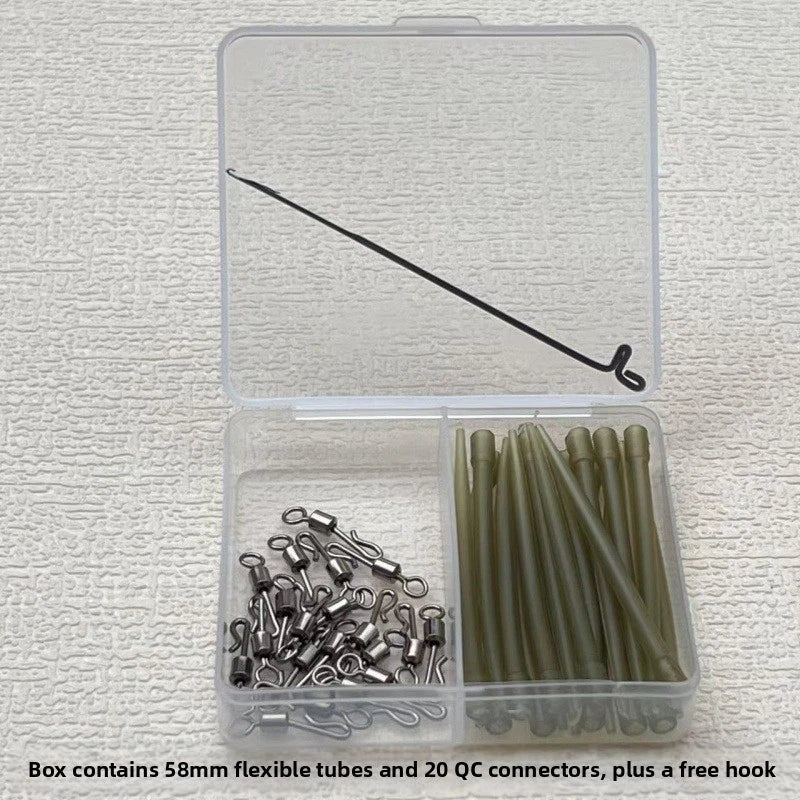 Stainless Steel QC Swivel with Light Green Anti-Tangle Sleeve for Carp (39mm)