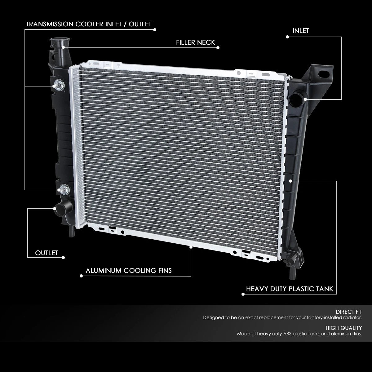 Full Aluminum Cooling Radiator DPI901 for Ford Aerostar (1986–1997)