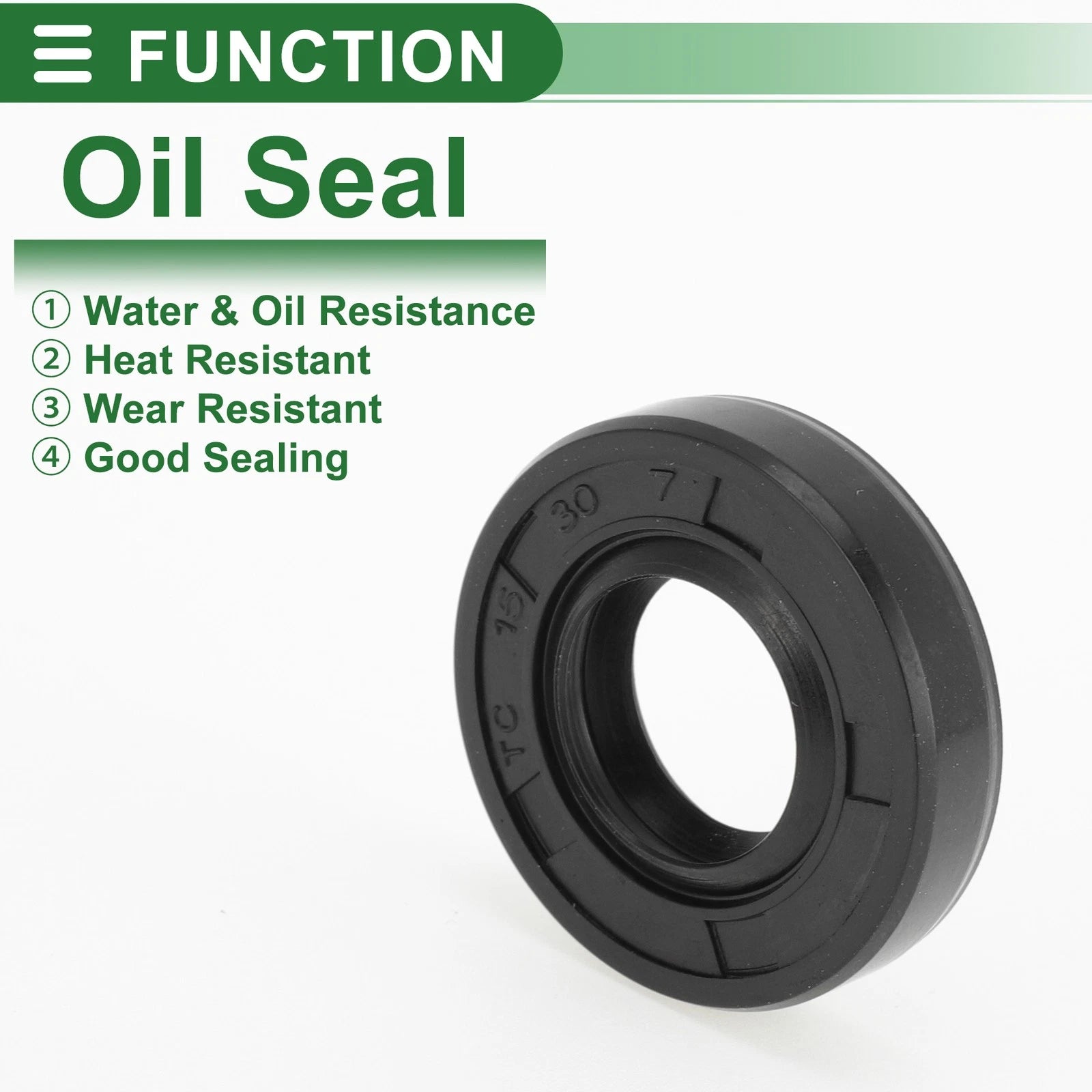 Set of 5 Oil Seal Ring for Rotary Shaft 15x30x7mm NBR Rubber