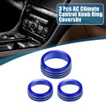 Set of 3 AC Radio Switch Knob Cover Decals for Dodge Durango (2014–2020) Blue