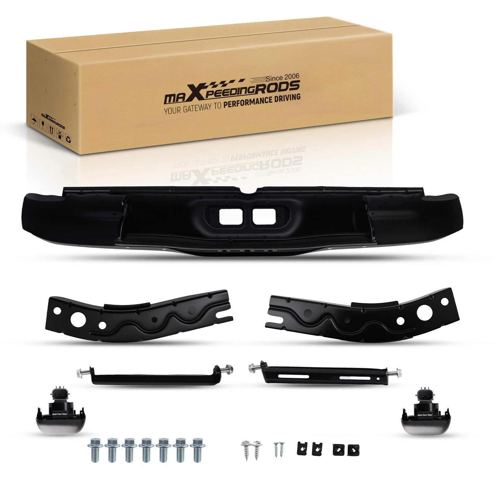 Rear Bumper Black for Toyota Tundra (2000–2006) 525910C010 Steel Plastic