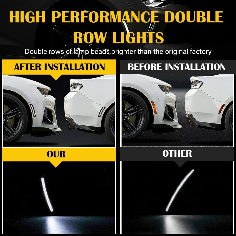 Set of 4 Front and Rear Side Marker Lights for Chevrolet Camaro (2016–2021)