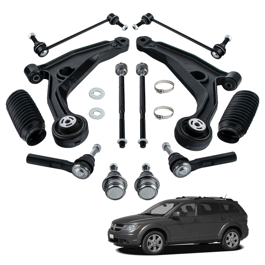 Front Lower Control Arm, Tie Rod, Sway Bar Ball Joint for Dodge Journey (2009–2020)