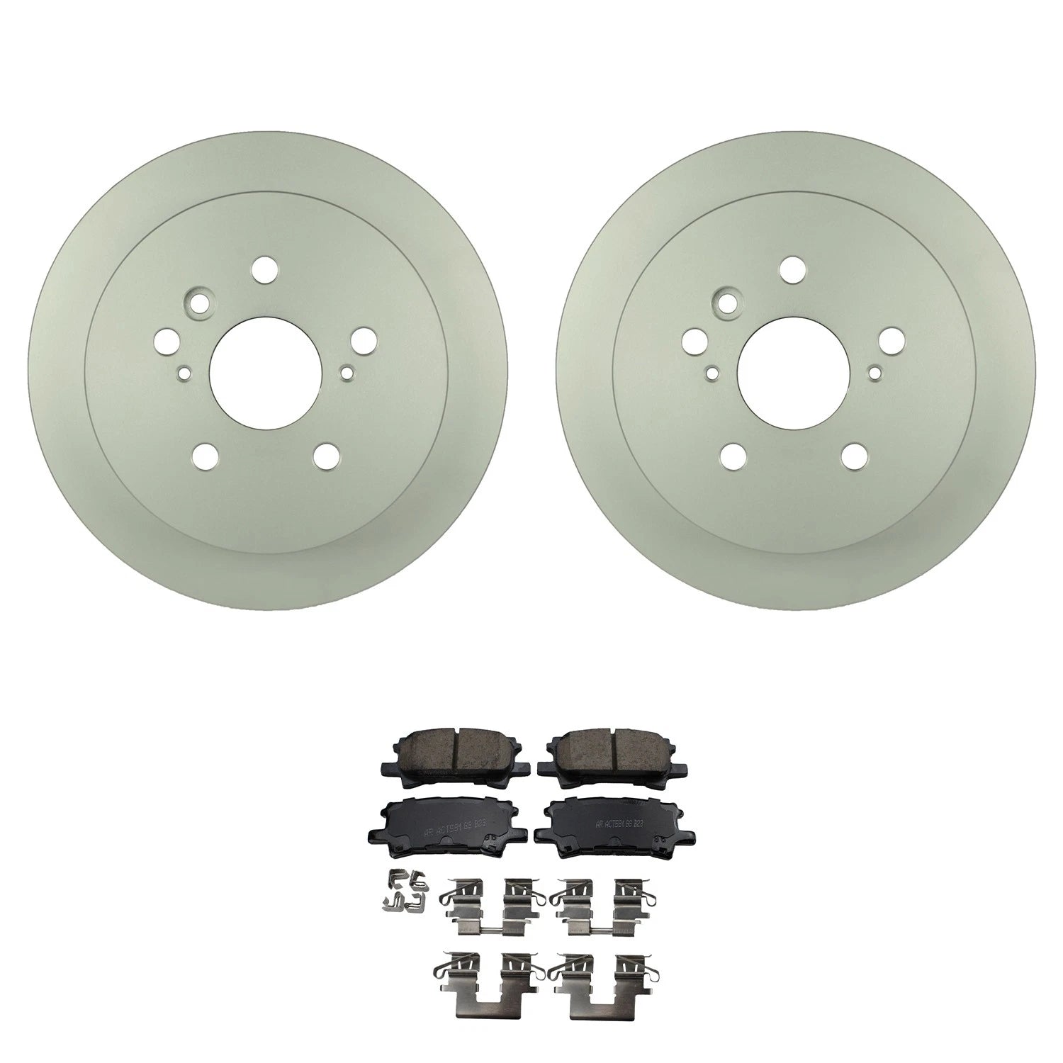 Set of 2 Bosch QuietCast Rear Rotors & Akebono ProACT Pads for Highlander RX400h (2006–2007)